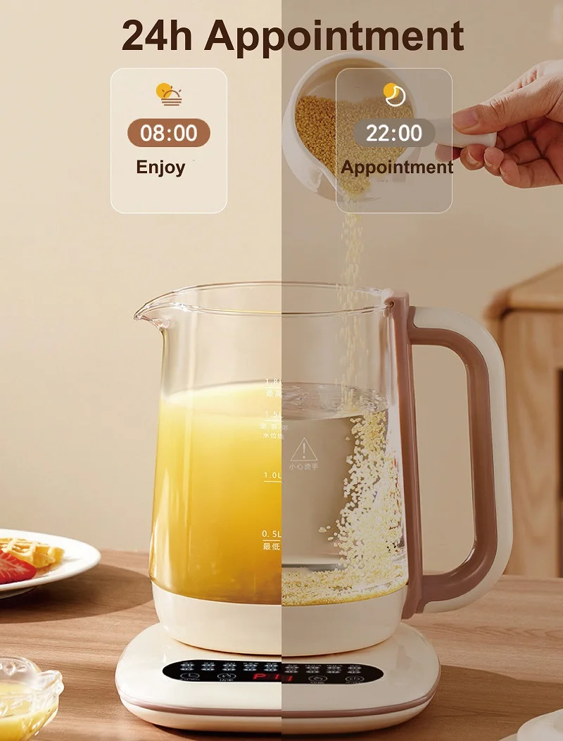 1.8L Smart Electric Kettle Multi-function Health Pot Glass Temperature Control Pot Appointment Baby Milk Pot Home Tea Maker 220V