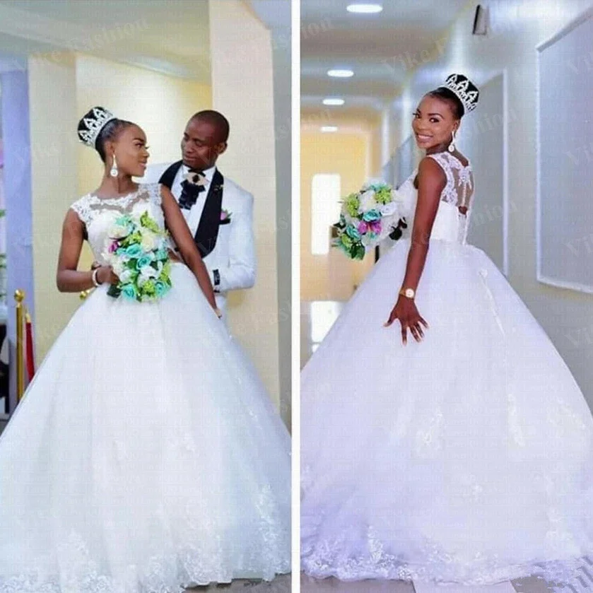 Customized African Fashion Nigerian Ball Gown Wedding Rent Custom Made Bridal Dresses