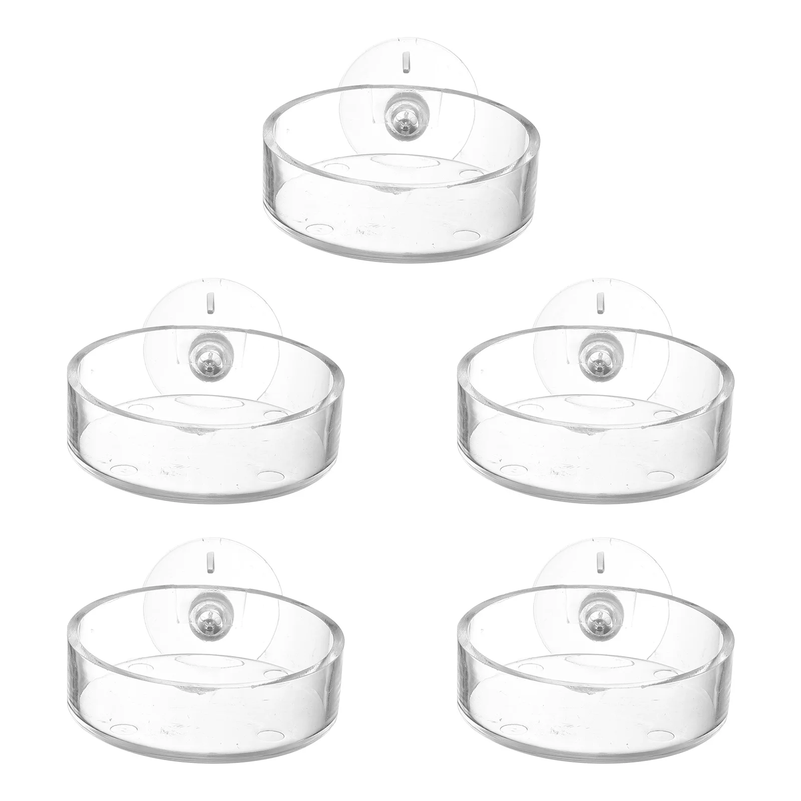

5Pcs Fish Feeder Acrylic Food Tray Transparent Suction Cup Adjustable Aquarium Feeding Bowl Fish Feeder Clear Aquarium Equipment