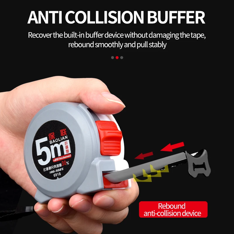 Baolian شريط قياس فولاذي عالي الدقة أدوات بناء متري سميك لخياطة الارتفاع مقياس قياس الجسم #2