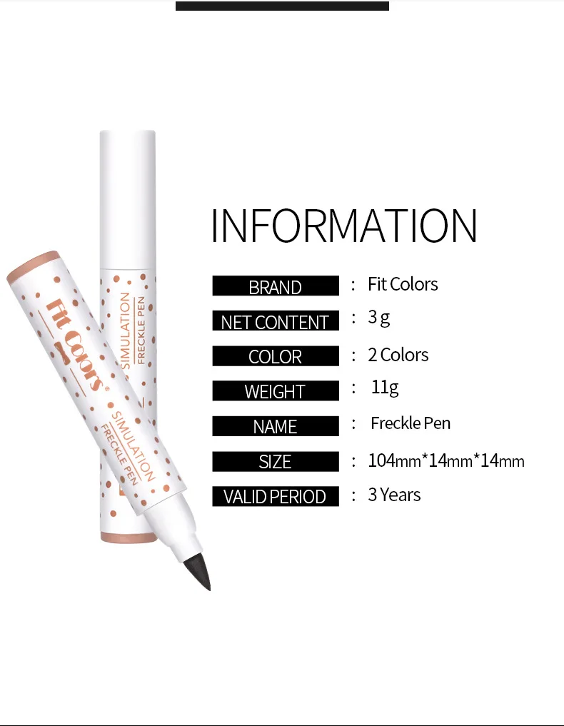 Caneta de simulação de sardas à prova d'água e à prova de arranhões não perde a cor e não mancha caneta de maquiagem