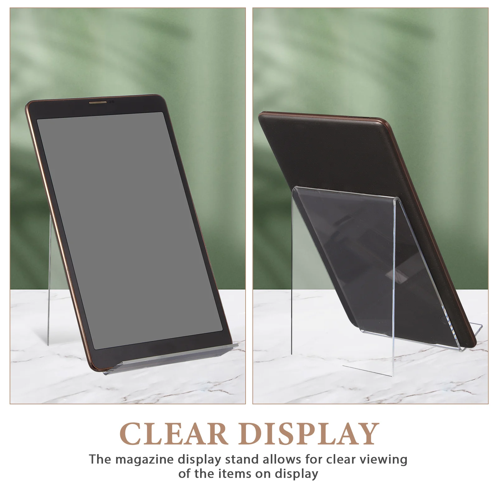 6-шт. Подставки для книг для дисплея. Акриловый прозрачный настольный органайзер. Треугольное основание. Стабильный держатель для журналов. Файл для документов.