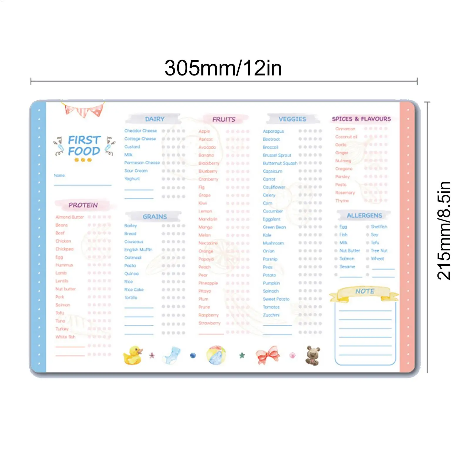 قائمة مرجعية لتتبع الأطعمة الأولى، قائمة مرجعية للأطعمة الأولى من Fidget المغناطيسية للأطفال، قابلة لإعادة الاستخدام وقابلة للتكرار، قائمة مرجعية لتغذية الطفل