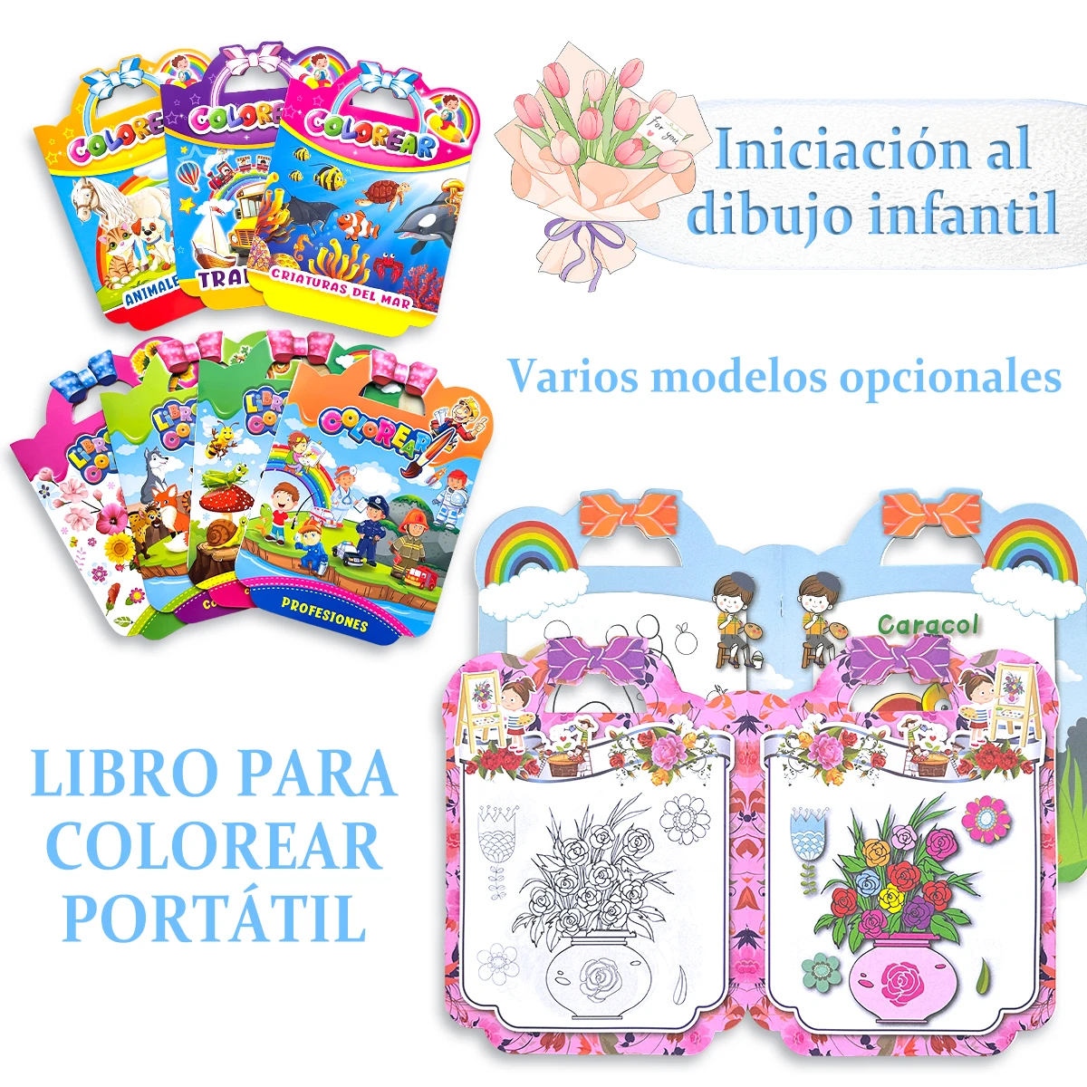 

Детский портативный набор книг-раскрасок — несколько вариантов, креативный рисунок, лучший подарок для детей