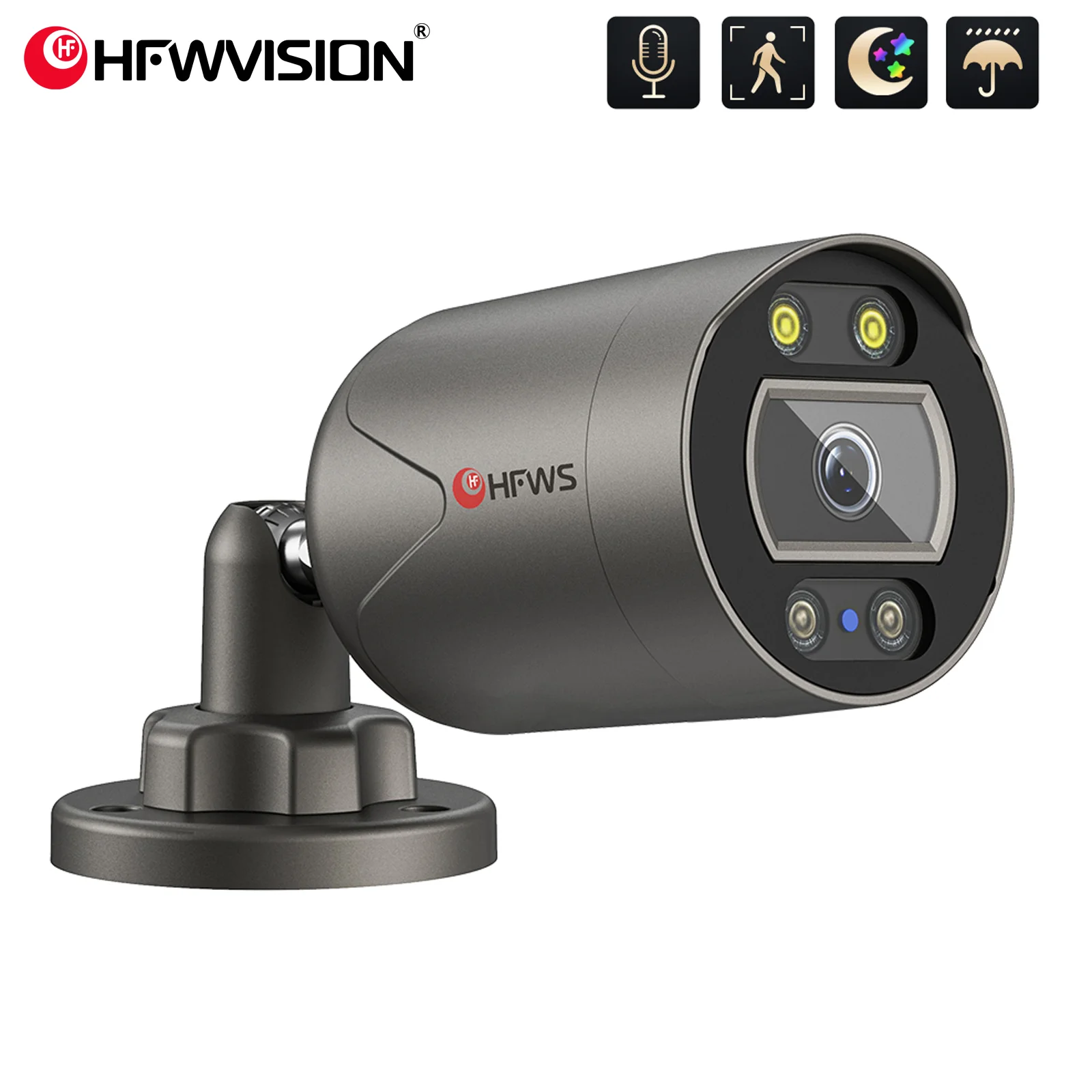 

HFWVISION POE 3MP IP Camera Outdoor Indoor Waterproof H.265 Motion Detection Home Security Surveillance Bullet CCTV Camera