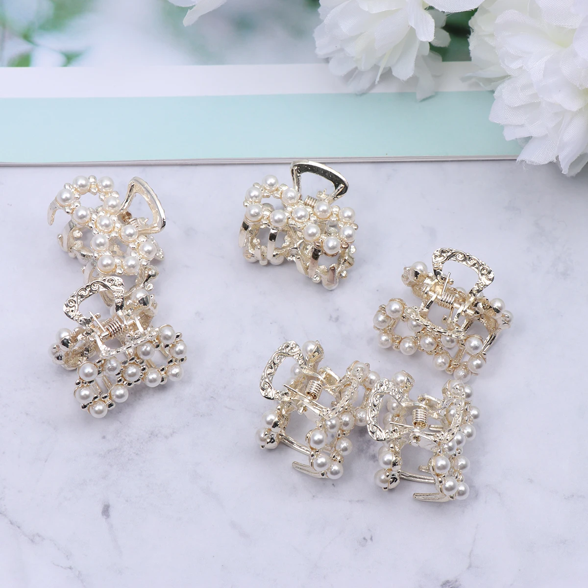 

Pearl Hair Clip Bridal Clips Accessories Mini for Women Pins Claw Korean Version Miss