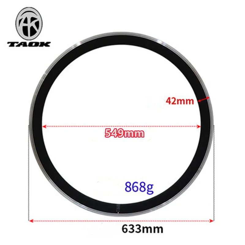 Aluminum Alloy Road Bike Rim, 700C