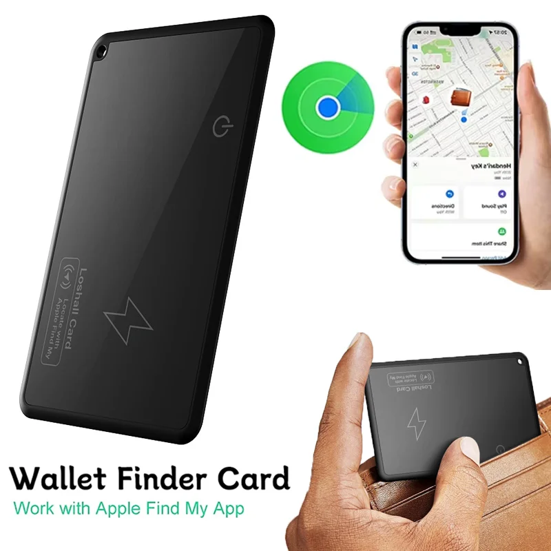 Waterproof Thin tracker card wireless charging tracking location GPS Item Tag locator work with Apple find my app smart tracker