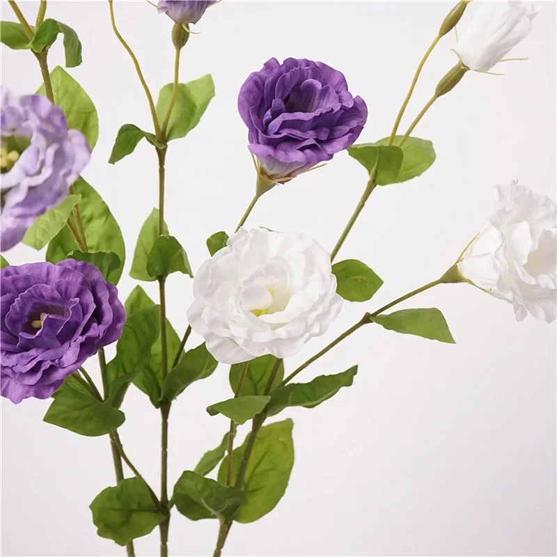 5 Stück Künstliche Feuchtigkeitsspendende Lisianthus-Blumen, Echt Aussehende Blumen, Hochzeitsdekoration, Brautstrauß, Luxuriöse Heimdekoration, Platycodon – Detail 20