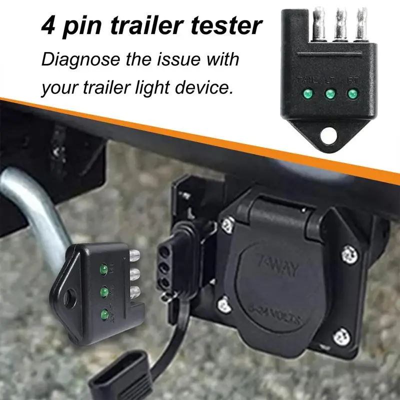 Trailer Socket Tester 4 Pin Connector Trailer Light Tester Wire Circuit Tester Car Accessories Trailer Plug Tester For Towing