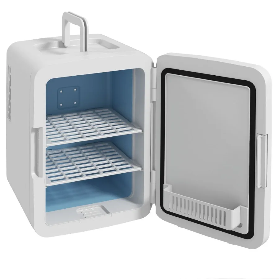 

HOMCOM Skincare Fridge for Bedroom Car with LED Mirror Cooler and Warmer AC DC Powered Mini Fridge for Skincare Beverage