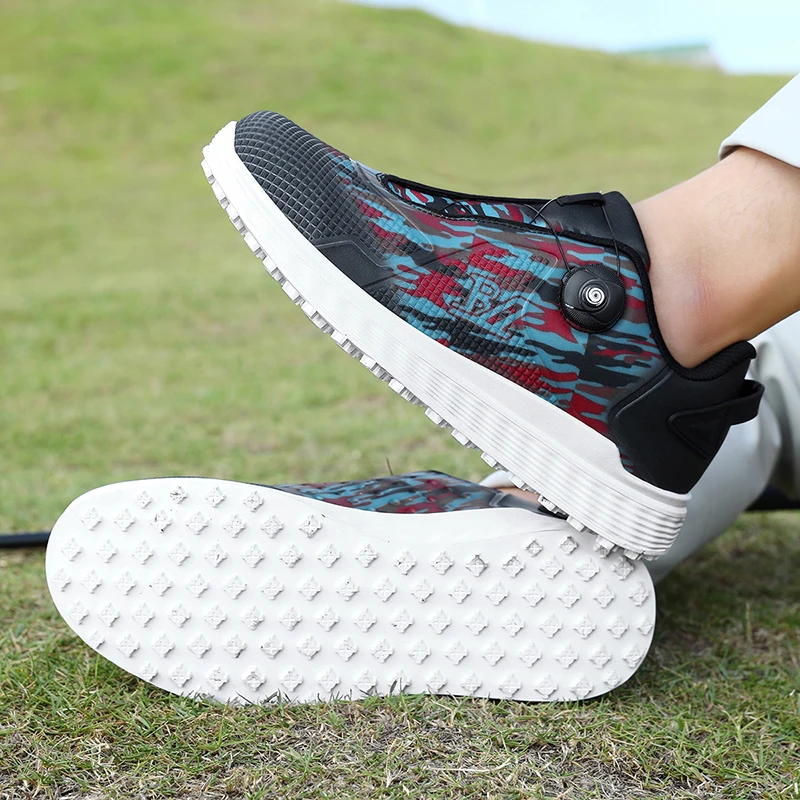 2025 ใหม่รองเท้ากอล์ฟสําหรับชาย Quick Lacing รองเท้ากีฬา Man สบายการฝึกอบรมรองเท้าบุรุษ Anti SLIP รองเท้า