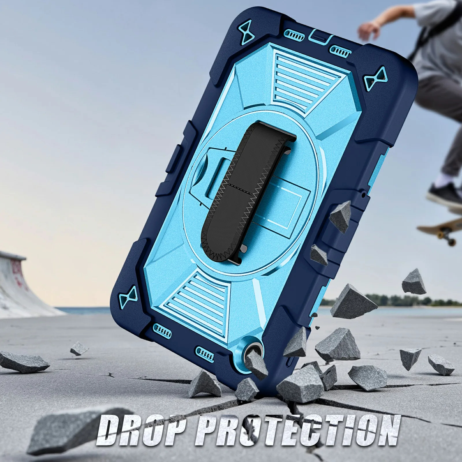 Tablet Case for Xiaomi Redmi Pad 2 SE / Pad 2 9.7 / Poco Pad C1 Kickstand PC + Silicone Shockproof Cover with Hand Strap / Shoul