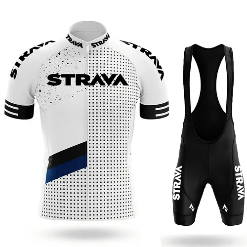 Imagen 2 del producto Strava-Conjunto de Jersey de Ciclismo profesional para hombre, Ropa transpirable de manga corta para Ciclismo de montaña, traje de uniforme de Ciclismo