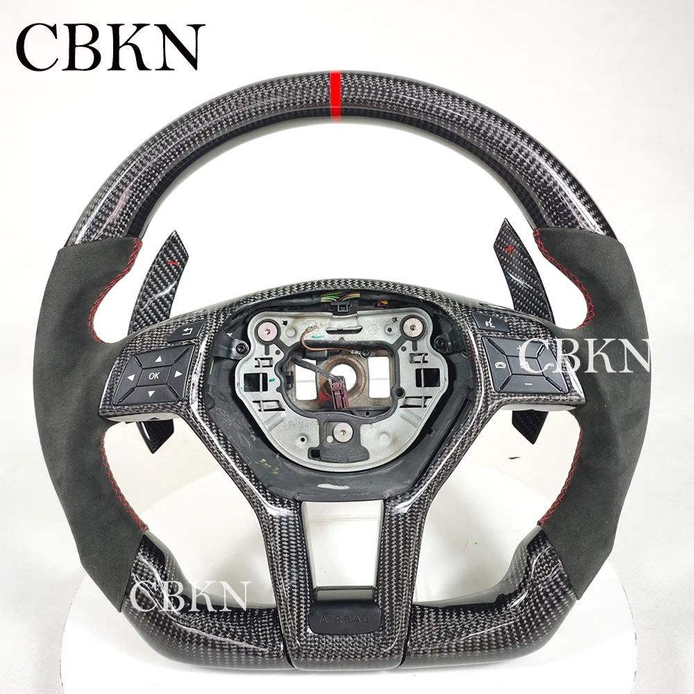 3K Carbon Steering Wheel for AMG W205 W204 G55 G500 W212 W463 C63 S63 CLS63 E63 2010-2018 Direct Fit F1 Style