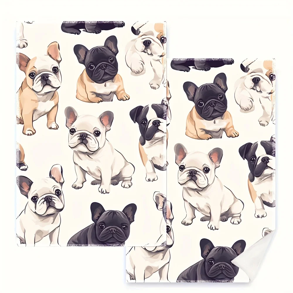 Aliexpress 2Pcs, Vintage French Bulldog Puppy Kitchen Towels, 40Cm*60Cm Towel Set, Best Kitchen Towels, Super Absorbent Soft Cleaning Cloth, Cooking and Baking Tea Towel, Hand Towel, Cleaning Cloth, Dishcloth, Kitchen Decoration, Living Room Decorations, Kitchen Essentials, Home Essentials - Aliexpress Deal