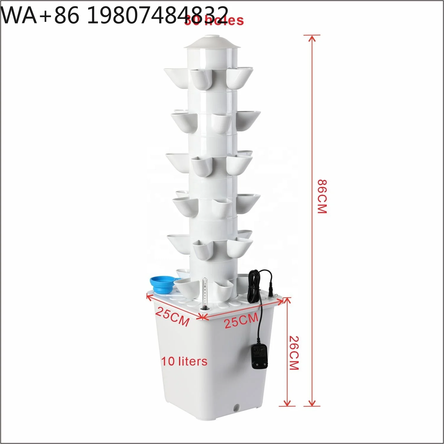 30-plant Vertical Soilless Cultivation Tower Built-in Circulation Pump Indoor Outdoor Dual Use  Vegetable Seedling Germination