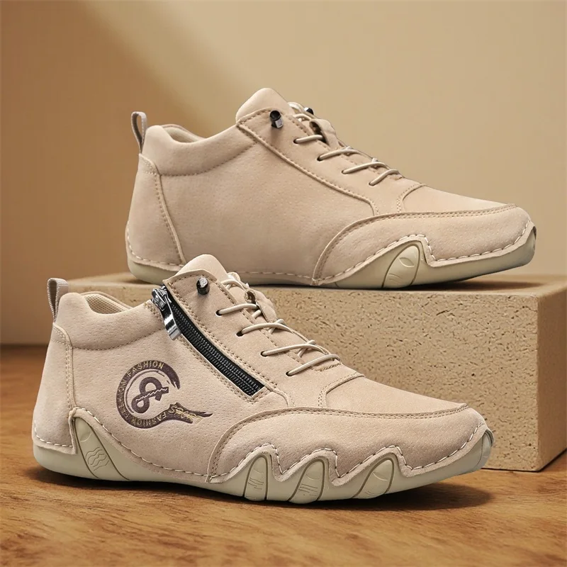 

New Men's Flat Casual Shoes Handmade PU Leather Comfortable Loafers Outdoor Men Shoes Breathable Men Moccasins Men's Sneakers