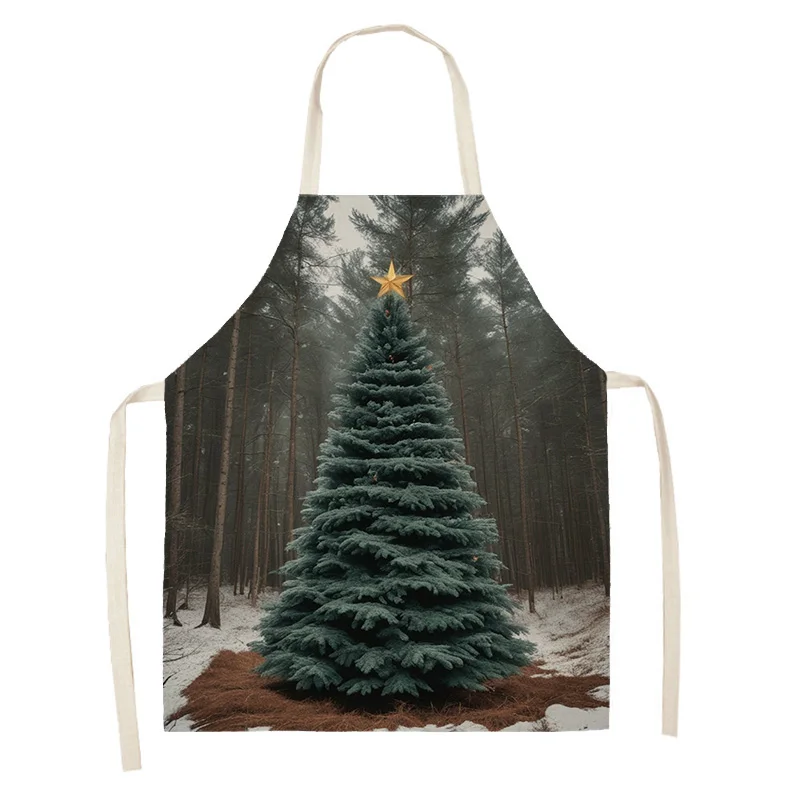 Women's kitchen apron Linen man Children's Big size Child girl Waterproof funny Half Work Coffee simple Merry Christmas winter