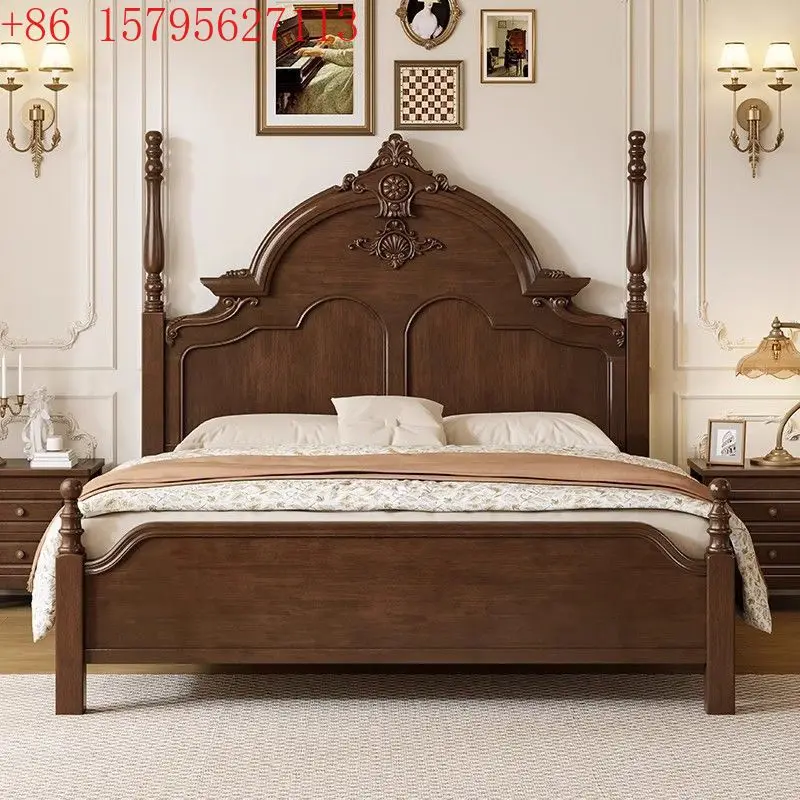 

Solid wood 1.81.5 simple modern French style ancient bed master bedroom atmosphere wedding bed