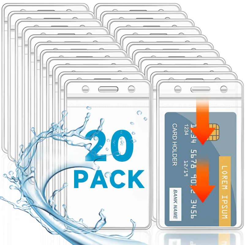 

20-10Pcs Waterproof Transparent Card Holder Plastic Protector Case Business Bus Bank Credit Card Protector ID Card Badge Holders