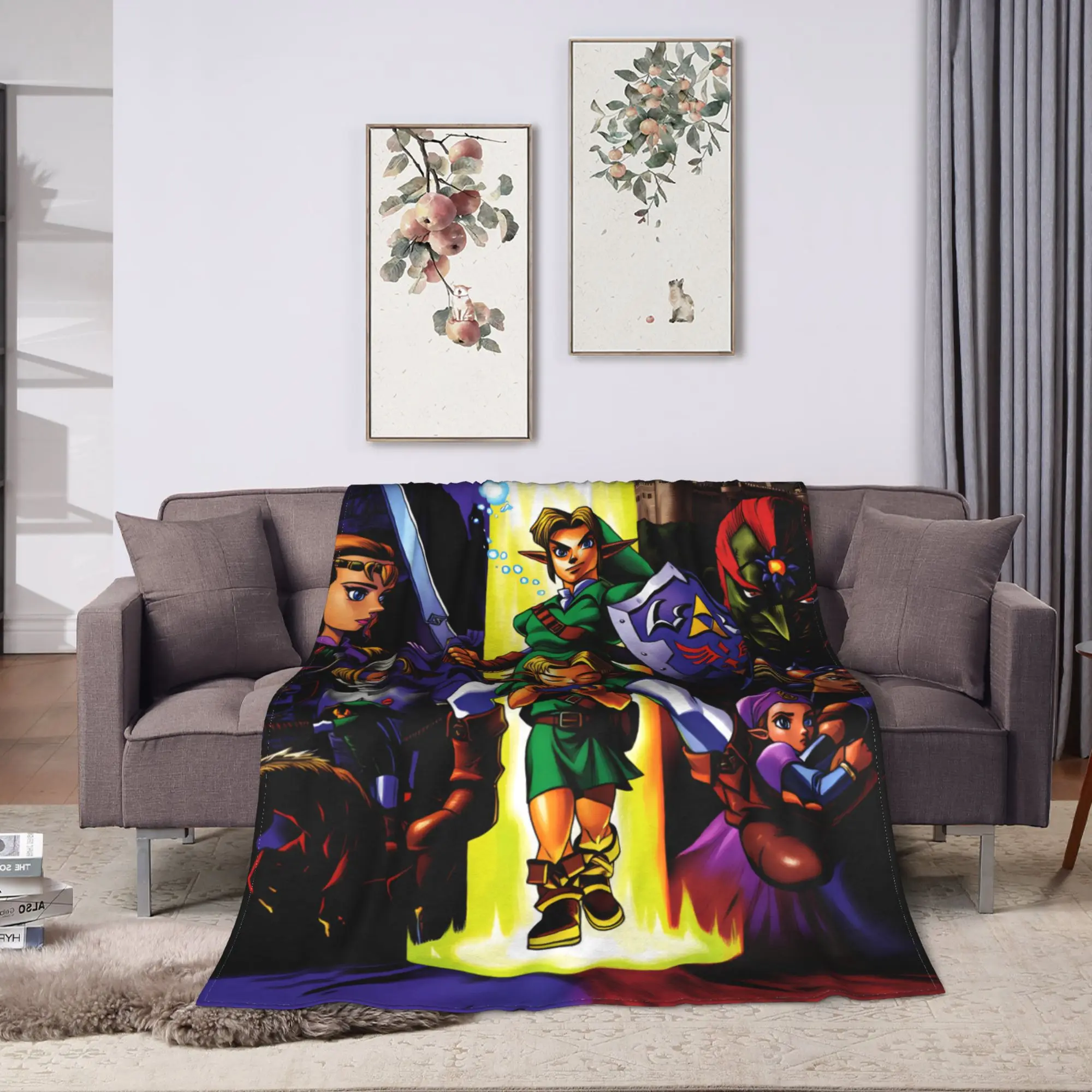Link Cartoon Z-Zeldas Soft Warm Blanket  Decorative Plush Throw Blanket Aesthetic Couch Chair Flannel Bedspread Sofa Bed Cover view 2