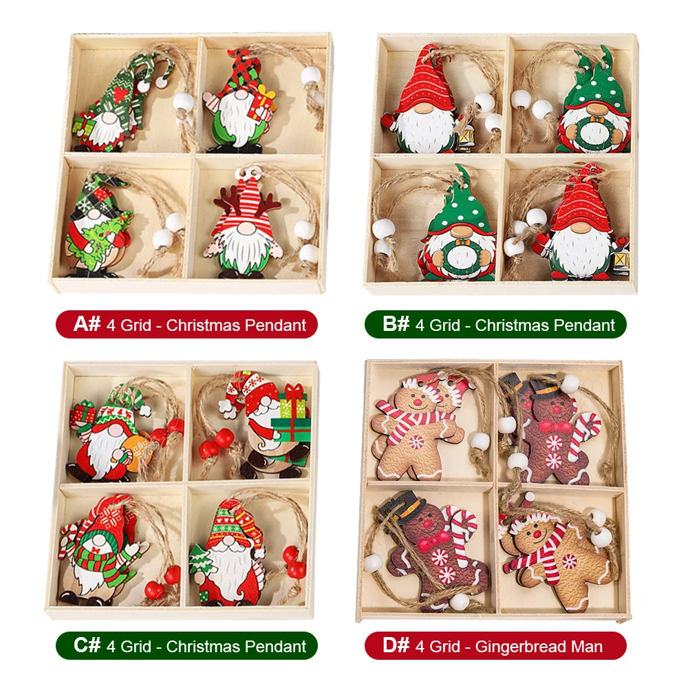 나무 크리스마스 펜던트 크리스마스 트리 장식, 크리스마스 산타 클로스, Navidad 새해 홈 장식, 크리스마스 선물, 12 개/세트