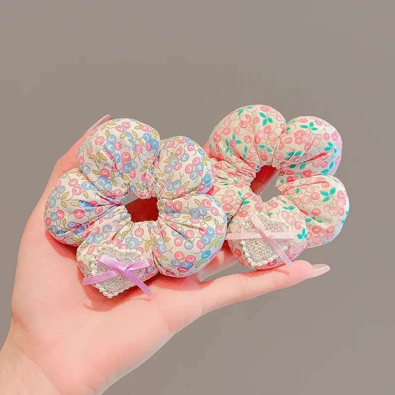 2025 جديد الأطفال أزهار لطيفة على شكل حلية واسعة مرونة العصابات الشعر طفل الفتيات Bowknot لينة الأربطة المطاطية إكسسورات شعر الأطفال #4