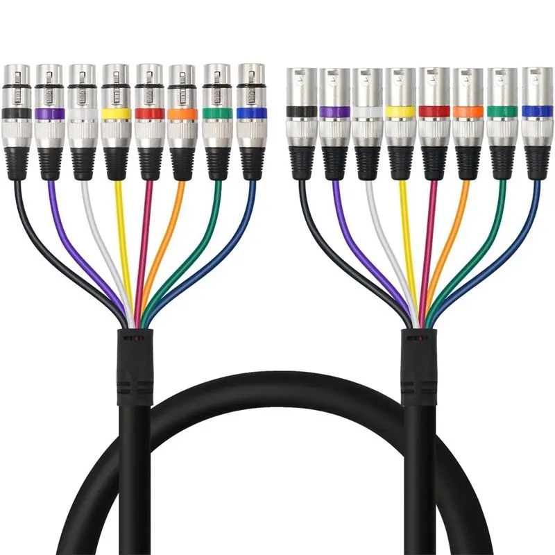 8-Channel XLR Male-To-Female Audio Cable 3Pin XLR Male To Female Audio Cable For Broadcasting Recording 3Meter
