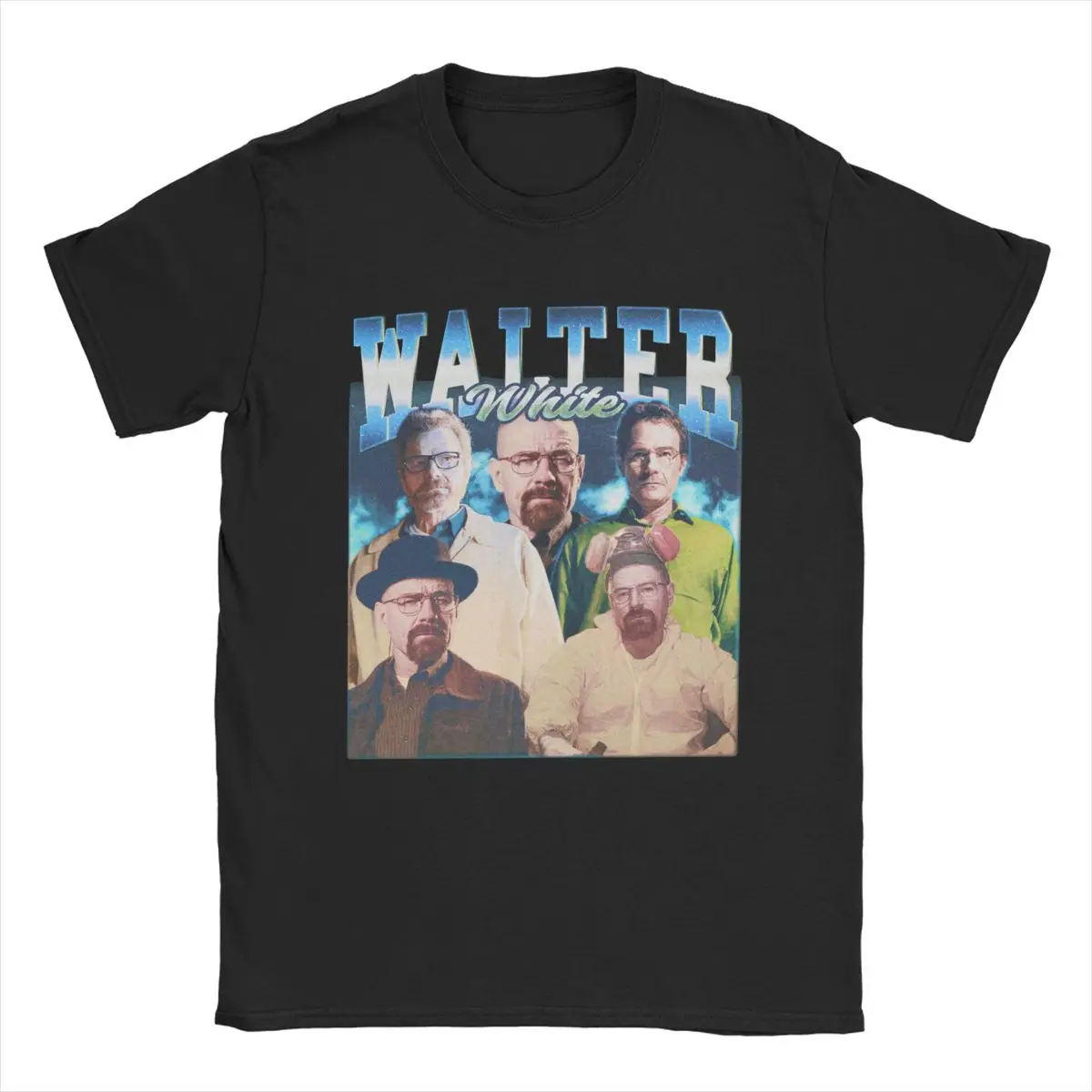 Men\'s Walter White 90s Rap Style T Shirts Breaking Bad Cotton Clothes Funny Short Sleeve Round Neck Tee Shirt Plus Size T-Shirt