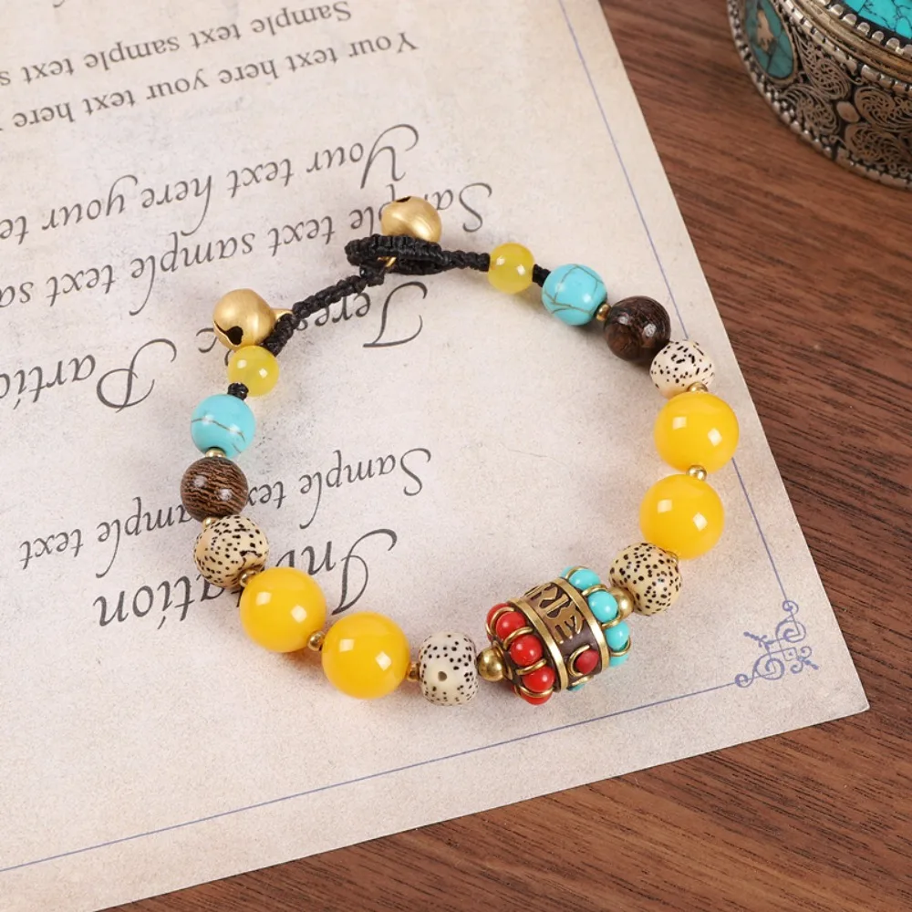 Colorful Tibetan-style Bracelet Nepal Tibetan Style Braided Bohemian Bracelet Handmade Elegant Vintage Beaded Bracelet