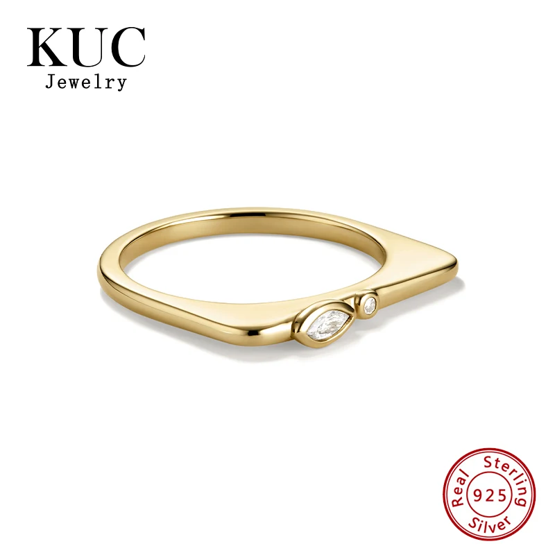 Unique Vintage Style S925 Sterling Silver Women's High-end Jewelry Puzzle Stacking Zirconia Ring
