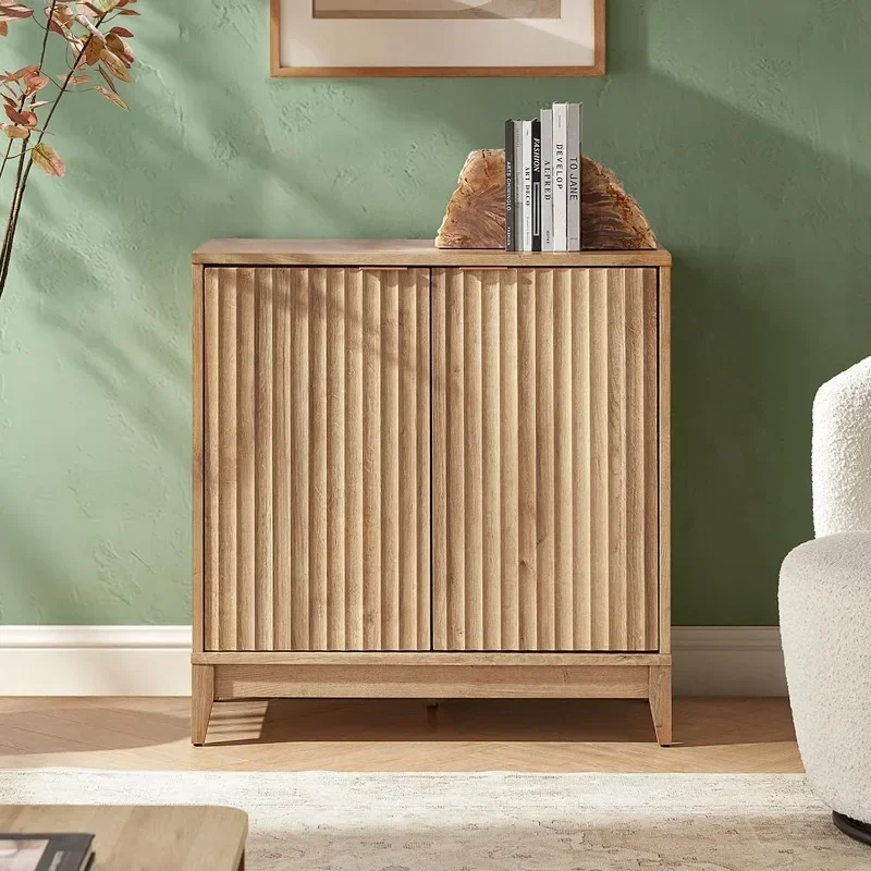 mopio Brooklyn Fluted Storage Cabinet, Modular Accent Buffet Sideboard with Adjustable Shelf, FSC Certified 50lb Load Modern