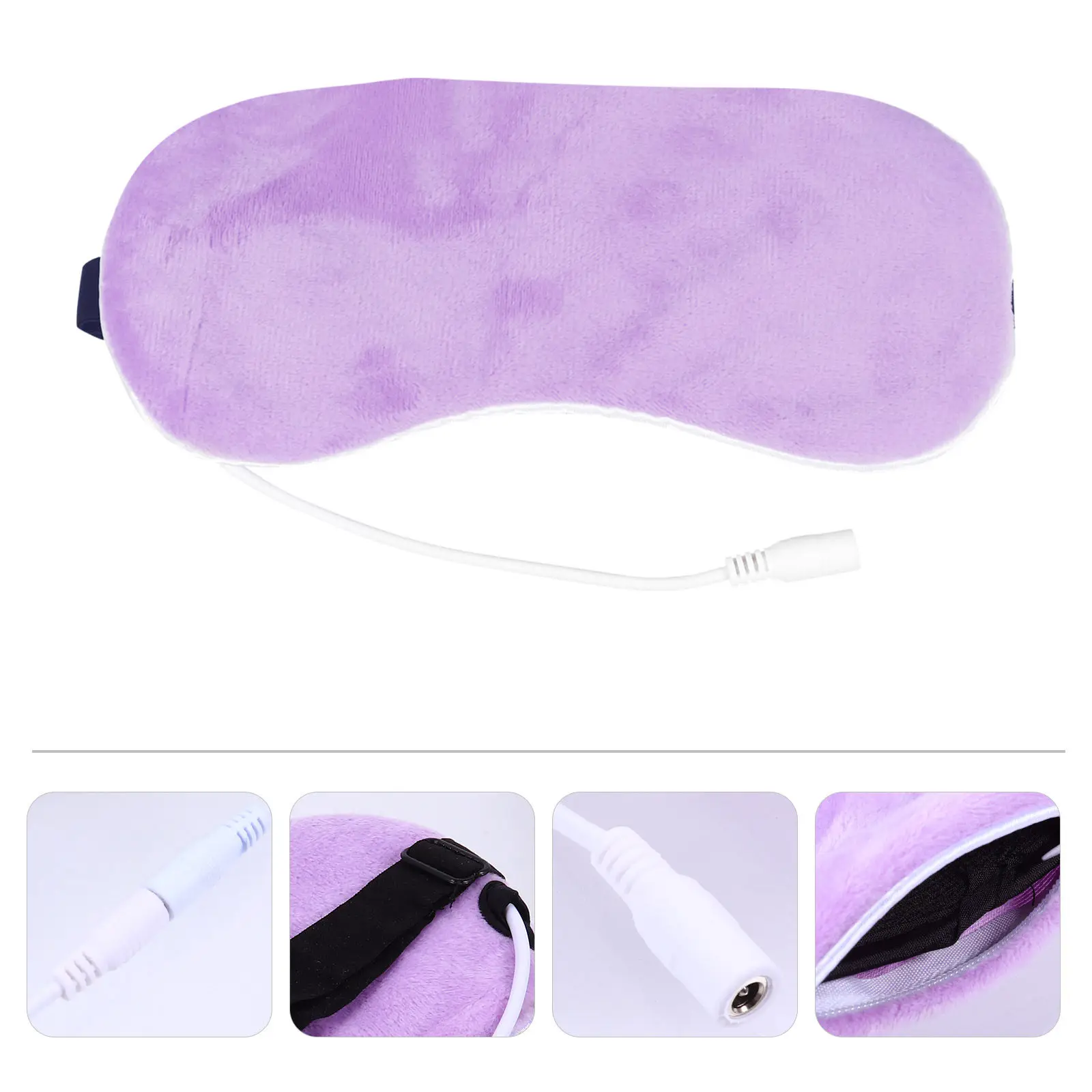

1Pcs USB Heated Eye Mask Thermostatic Sleep Cover Breathable Fabric Steam Warm Eyes Relax Eye Pad Black Light Blocking