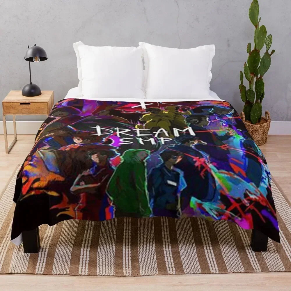 

Dream SMP Black Anime Throw Blanket Travel Soft Beds Blankets Extra Large Throw Hairys Blankets