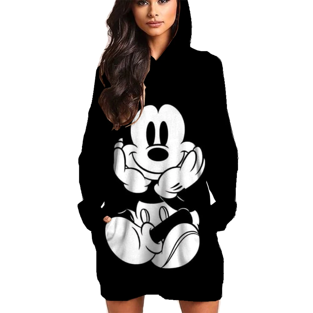 

Women Hot Sale New Autumn and Winter Christmas Gift Fashion Casual Dress Disney Mickey Mickey Mouse Print Hoodies Sweatshirts