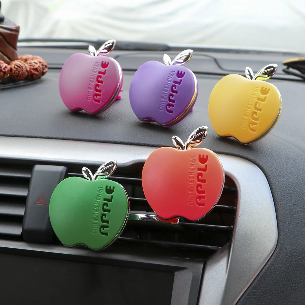 Car Perfume Air Freshener Apple Shape Original Fragrance Orange Lemon Apple Strawberry Lavender Scent Automobile Accessories