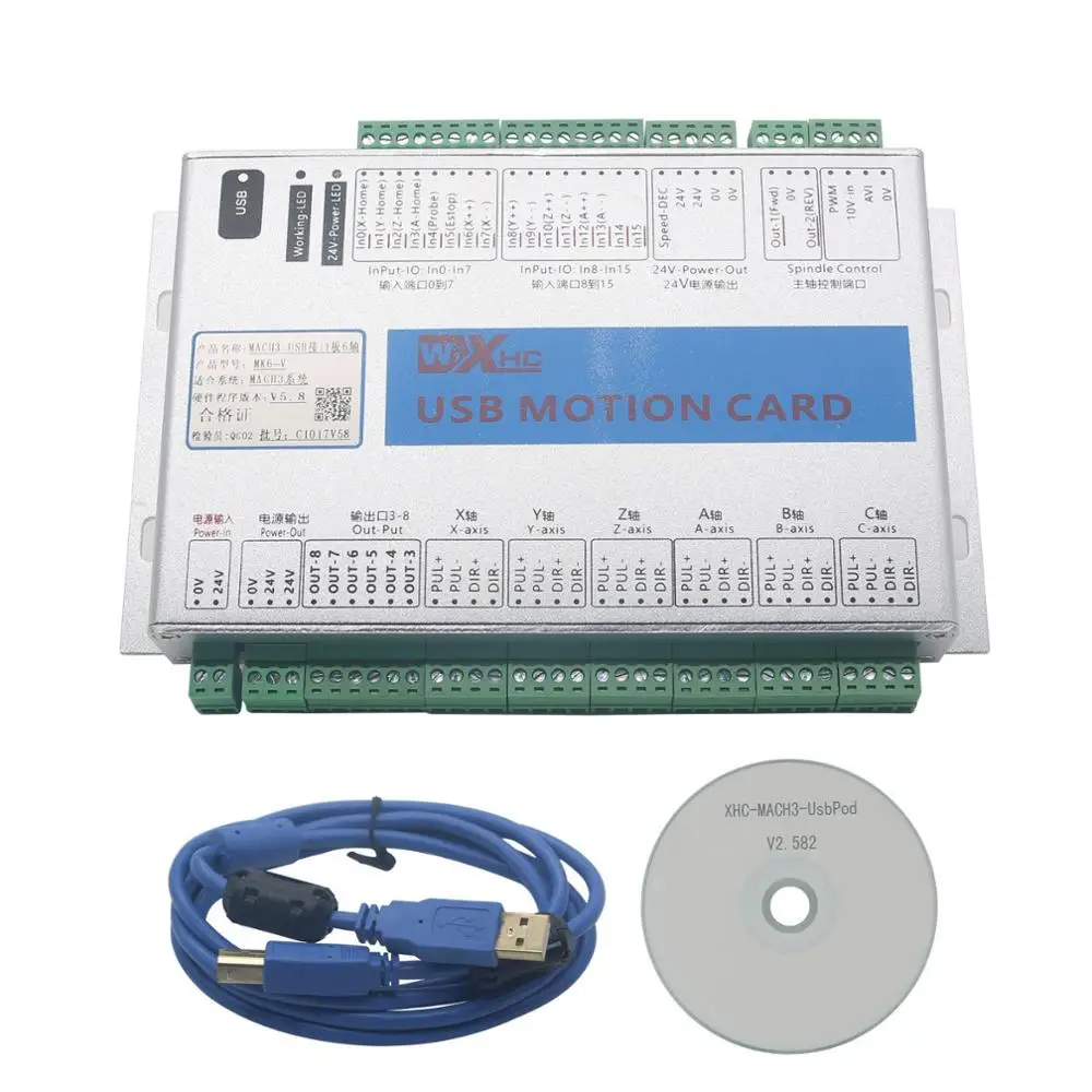 Upgrade Mach3 2MHz MK6-V 6 Axis Motion Controller Card USB Port CNC Breakout Board view 4