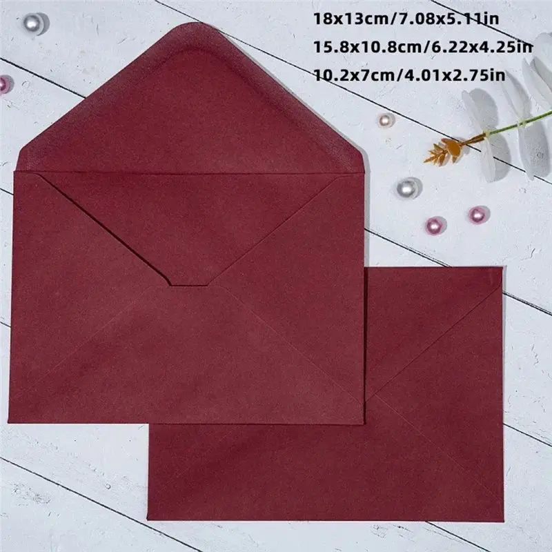 AT82-Wine Red Envelopes(50Pcs), 18X13cm- Perfect For Invitations And Letters, Suitable Ideal For Small Business Needs