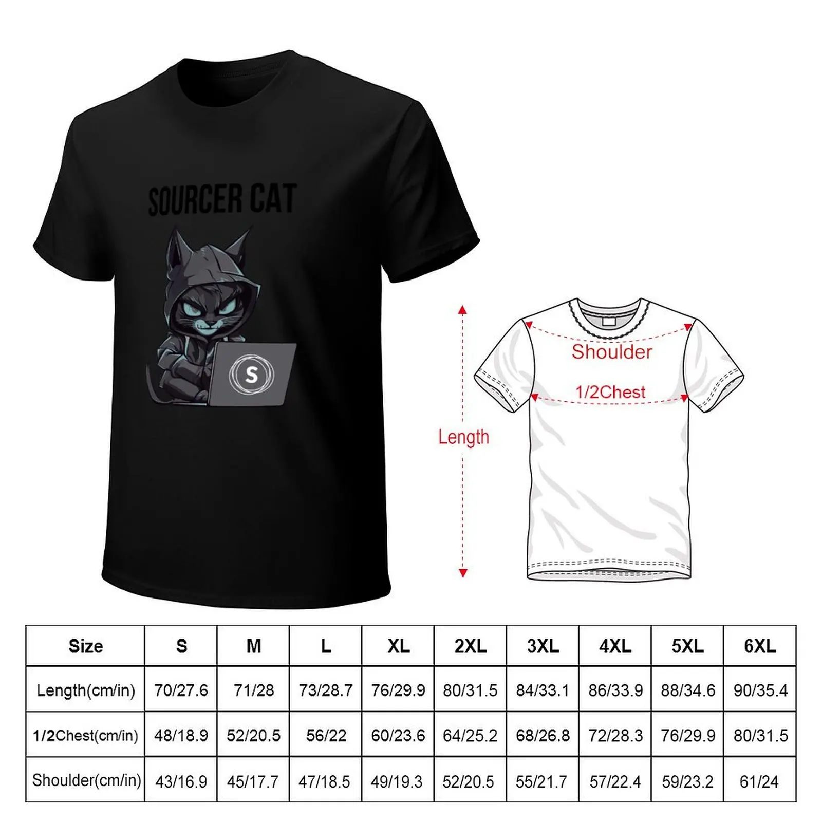 Sourcer Cat T-Shirt Comfort Stretch Tee Shirt