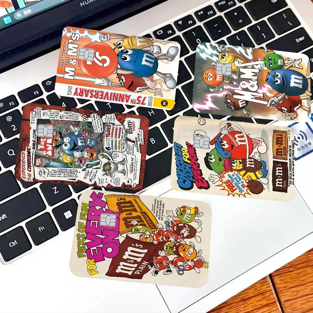Candy M-MS C-Chocolate M&M'S Anime, Divertida Funda Protectora Ultrafina sin Adhesivos para Tarjetas de Débito y Crédito