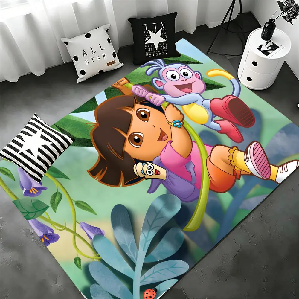 Floor Mat Suitable for home decor, non-slip flannel mat for kids, ideal as a gift. D-Dora the Explorers