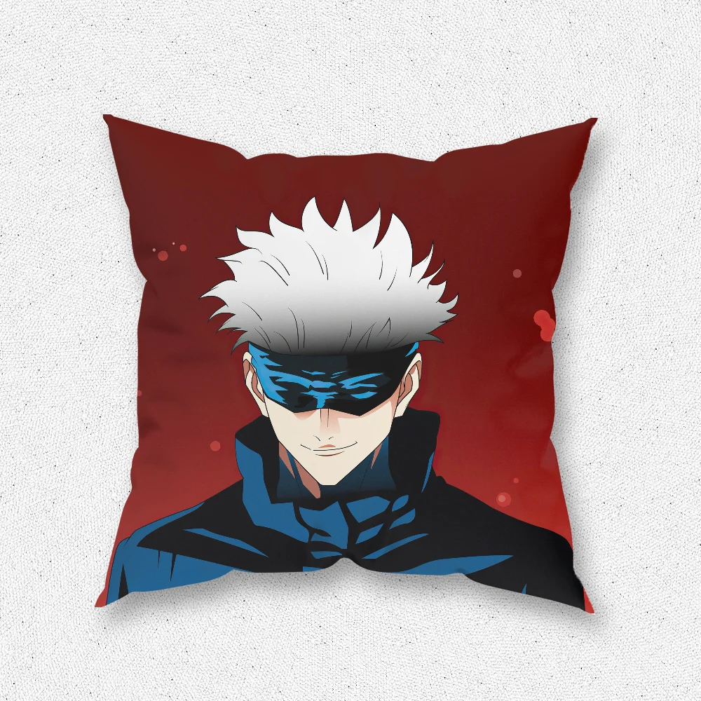 Anime Satoru Gojo Pillow Case For Home Bedroom Room Decoration Living Room Sofa Cushion Cover Suitable