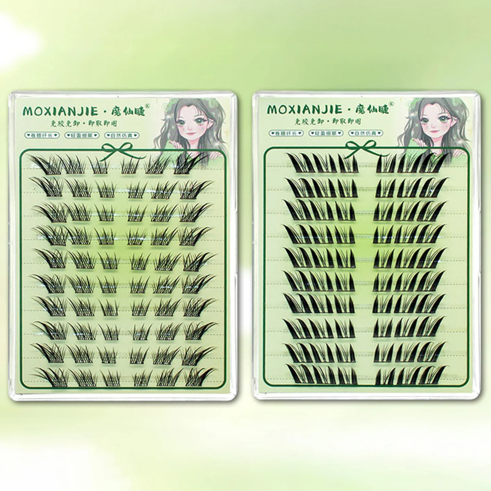 No Glue Fake Eyelash extenstions Clusters Fox- eye manga lashes Vivid Daily false eyelashes Extension for Beauty Cosplay makeup