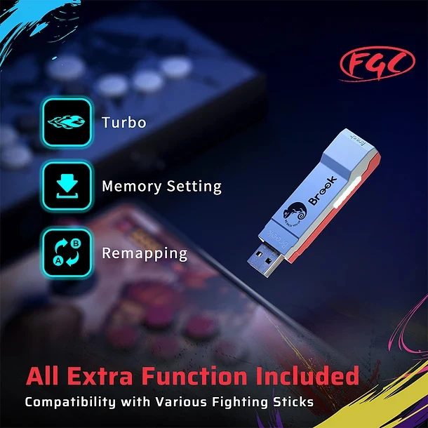 بروك-وينجمان FGC لعبة محول ل PS5 و PS4 وحدة التحكم ، السلكية ممر ، مكافحة عصا ، هيتبوكس المراقب المالي ، محول لجهاز الكمبيوتر ، ستريت فايتر 6