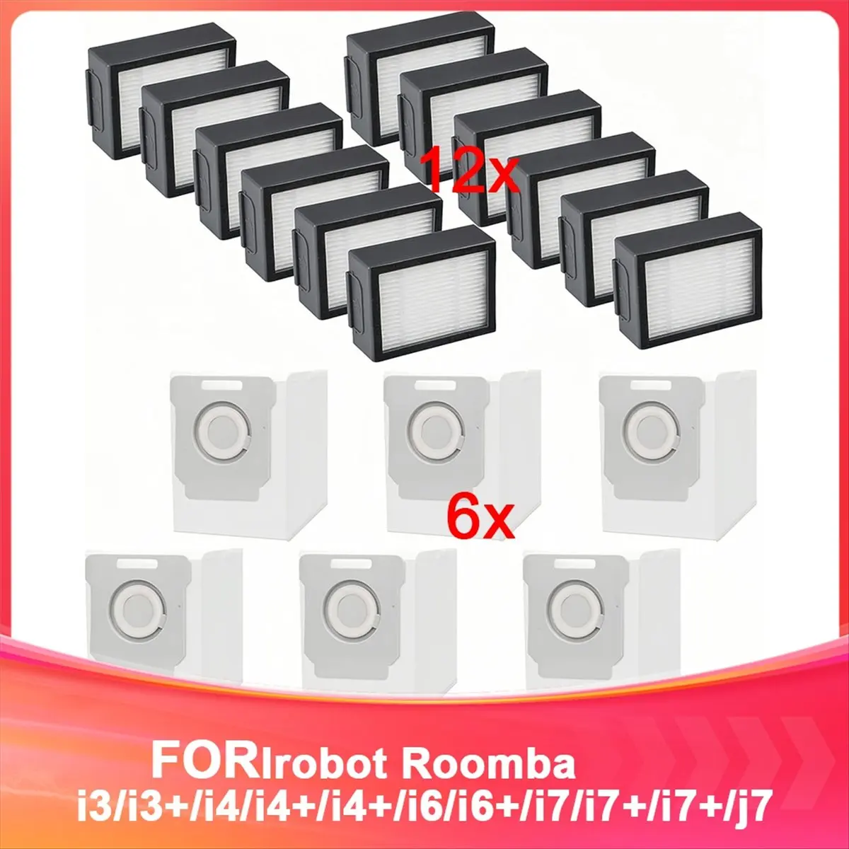 BRILLIANT Vacuum Filter and Vacuum Cleaner Bags Replacement Parts Kit Compatible for I3/I3+/I4/I4+/I6/I6+/I7/I7+/J7