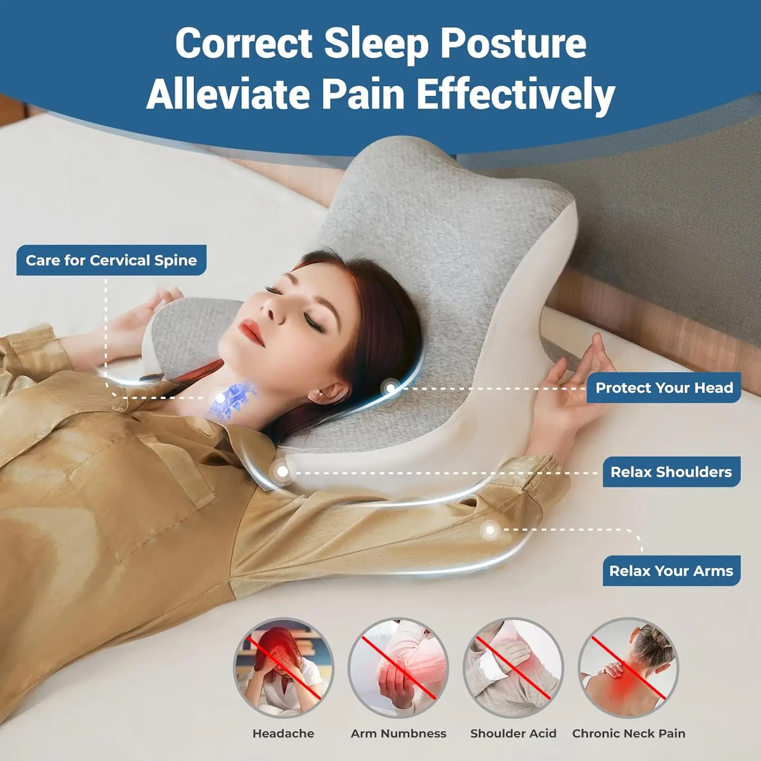 Reading Pillow for Bed Lying Leaning and Prone Ergonomic Memory Foam Bed Wedge Pillow for Headboard Chin & Back Support Pillows
