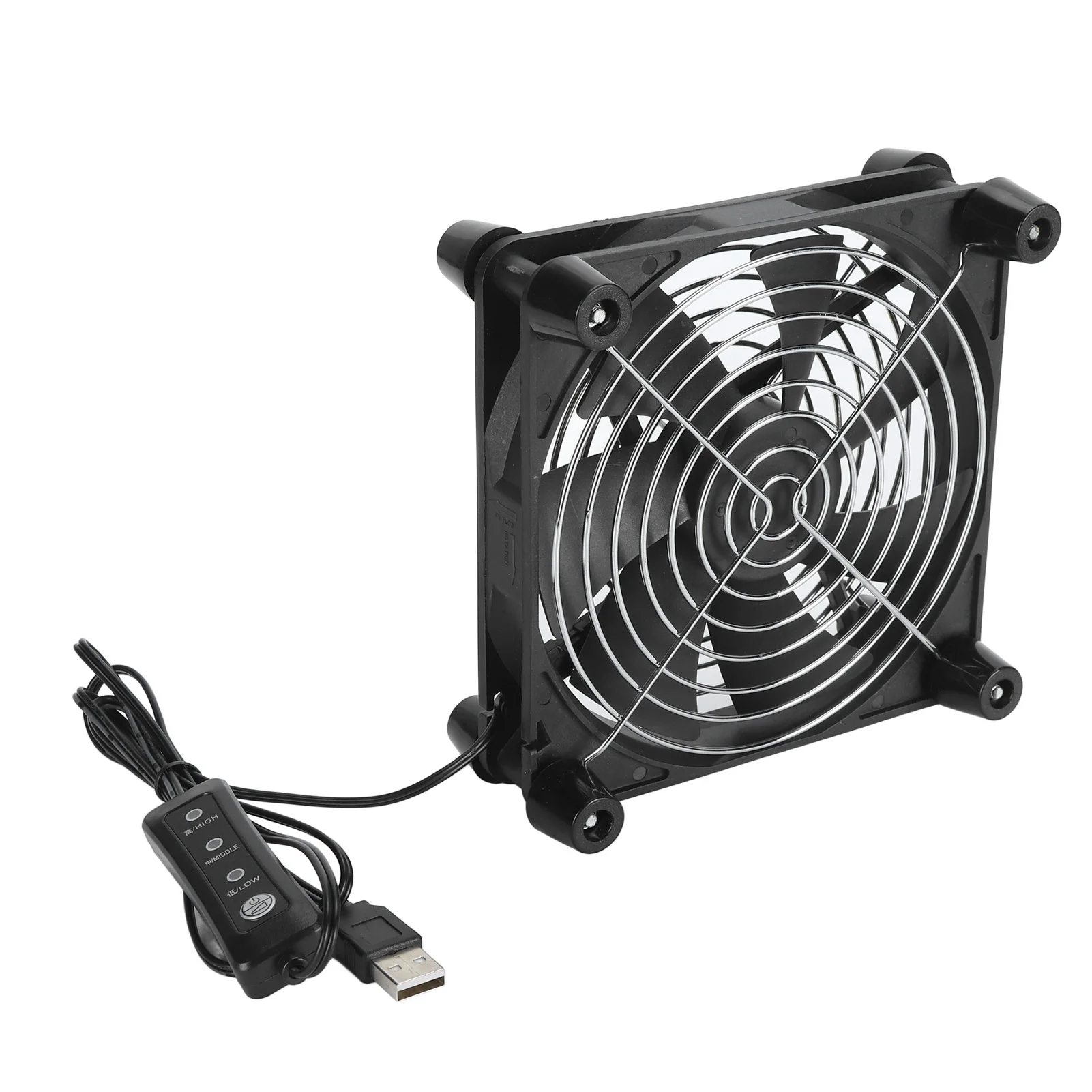 Computer Cooling Fan 3 Speed Adjustable Portable 5V USB Powered Multifunction 7 Blades 2800RPM 140mm Computer Fan for Router