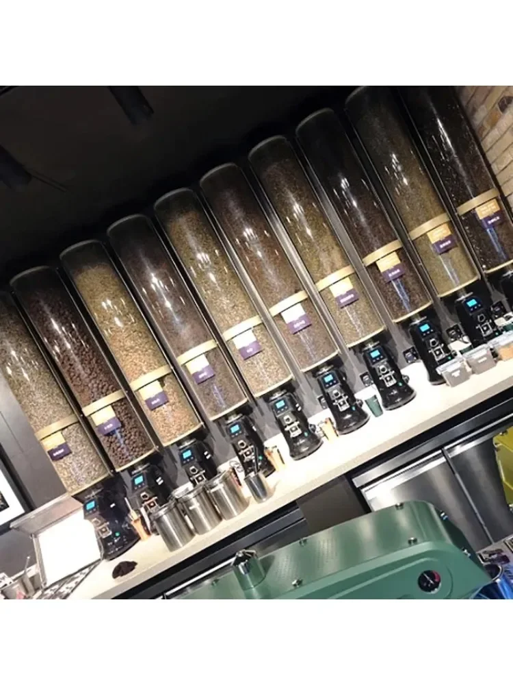 

Wall-Mounted Coffee And Bubble Tea Shop Dispenser 1800g Confectionery Container for Coffee Beans And Tea