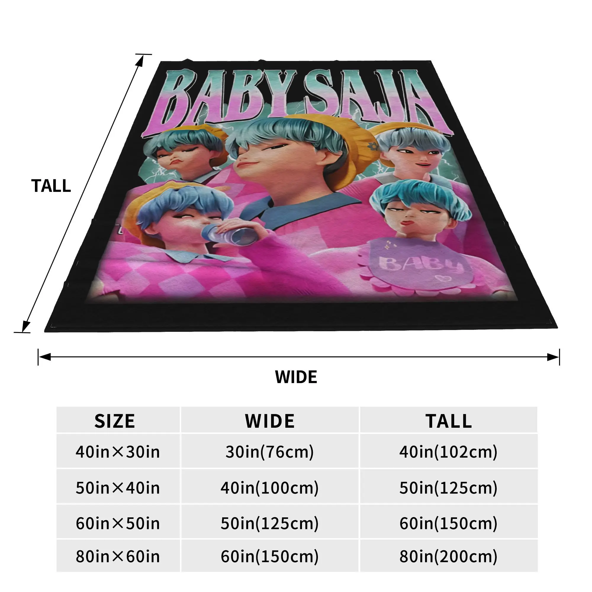 Saja Boys Team ريترو ستايل 80s بطانية الصوف Kpop شيطان الصيادين متعددة الوظائف لينة رمي بطانية للمنزل في الهواء الطلق المفرش #4